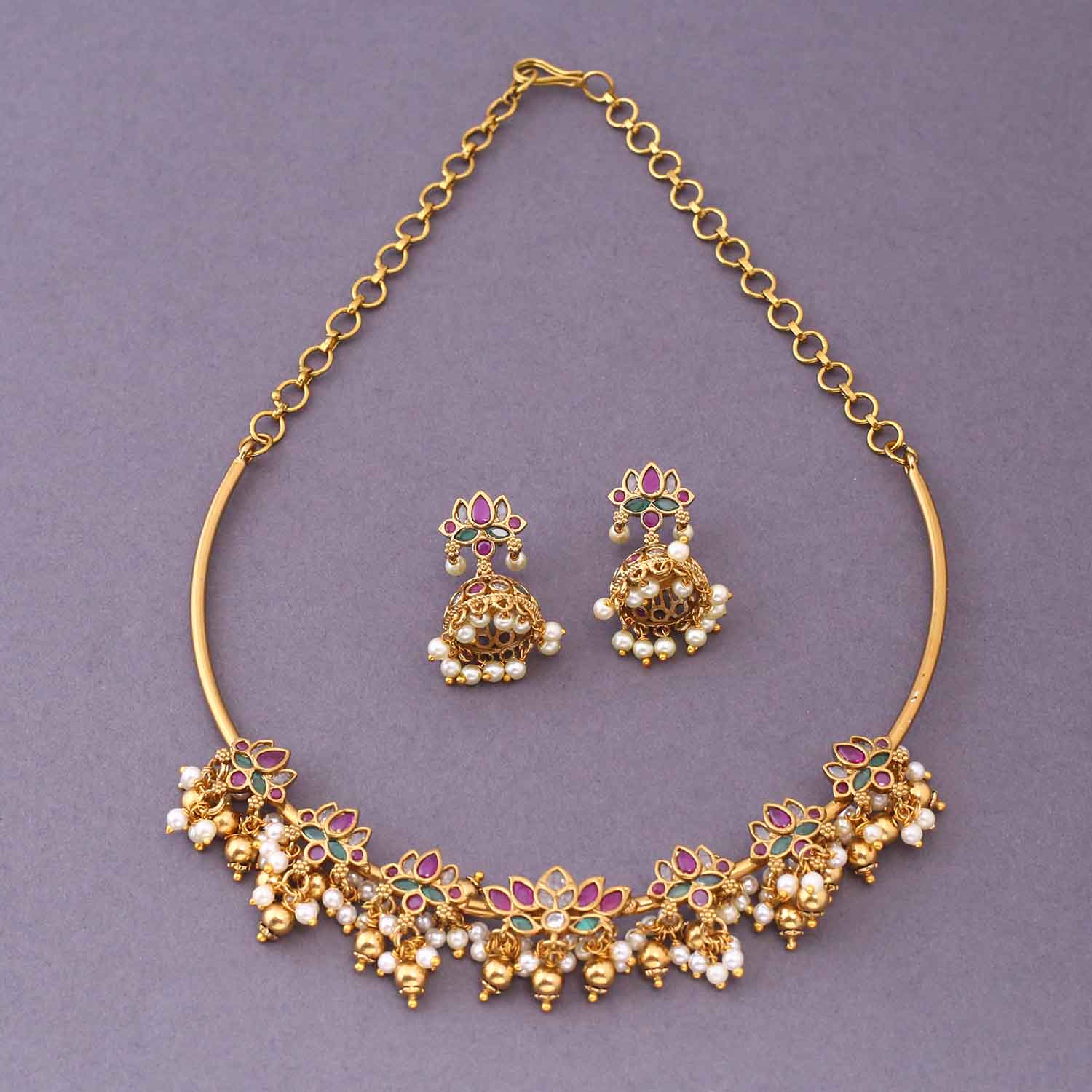 Multicolor Sunidhi Hasli Antique Jewellery Set-New Arrival - Image 3