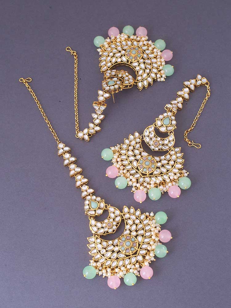 Multicolor Supriya Maang Tikka Set - Image 4