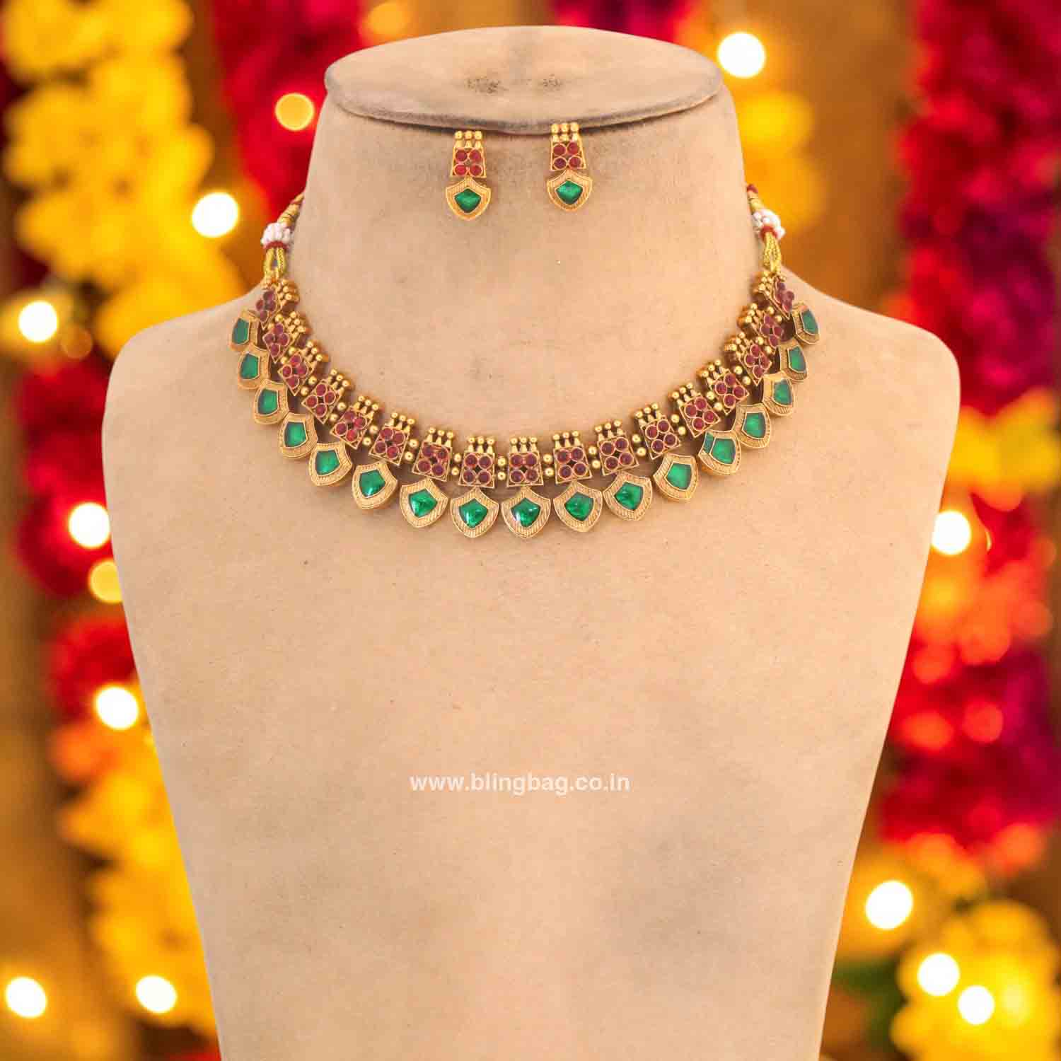 Multicolor Suravi Antique Jewellery Set - New Arrival - Image 3