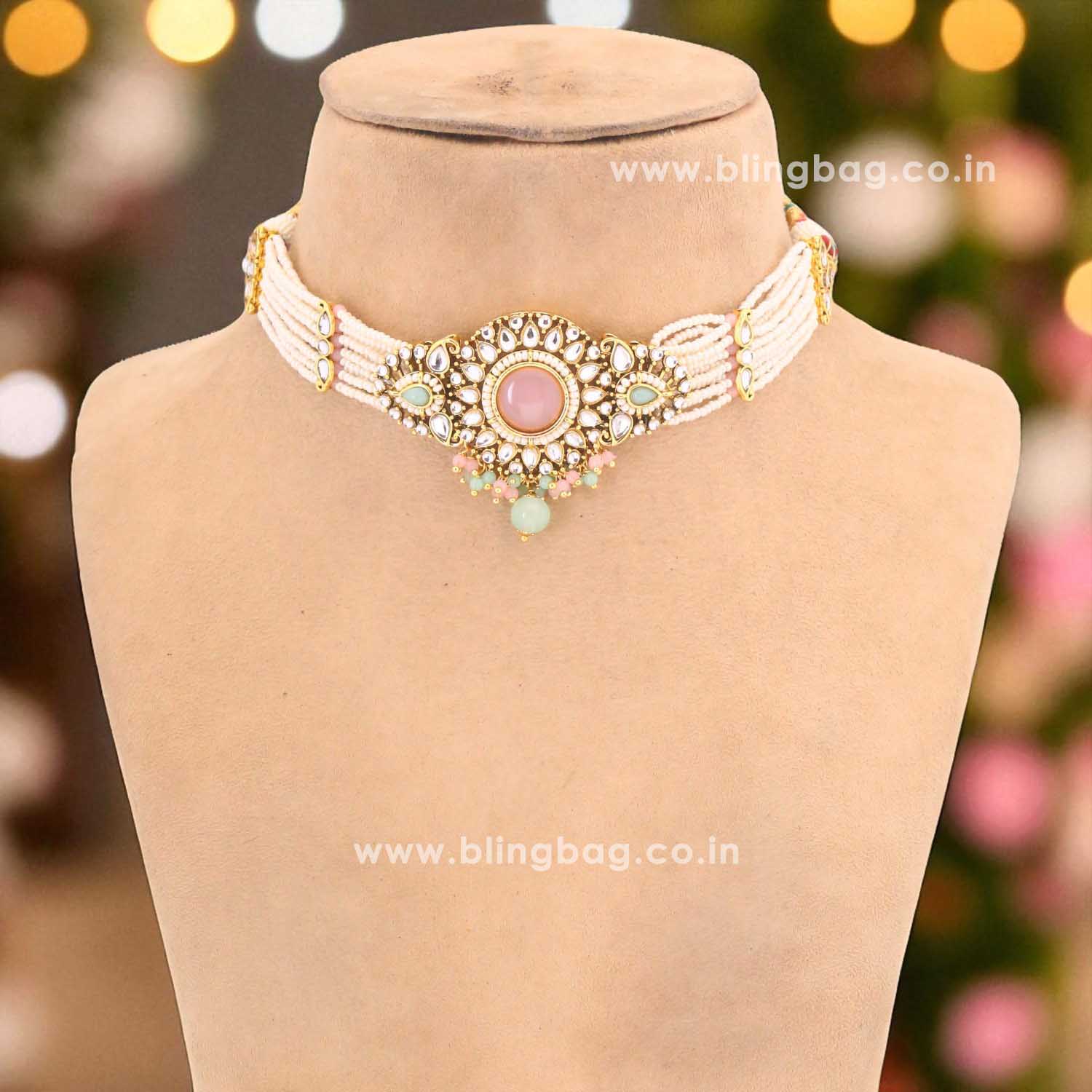 Multicolor Tanushee Kundan Jewellery Set - Image 3