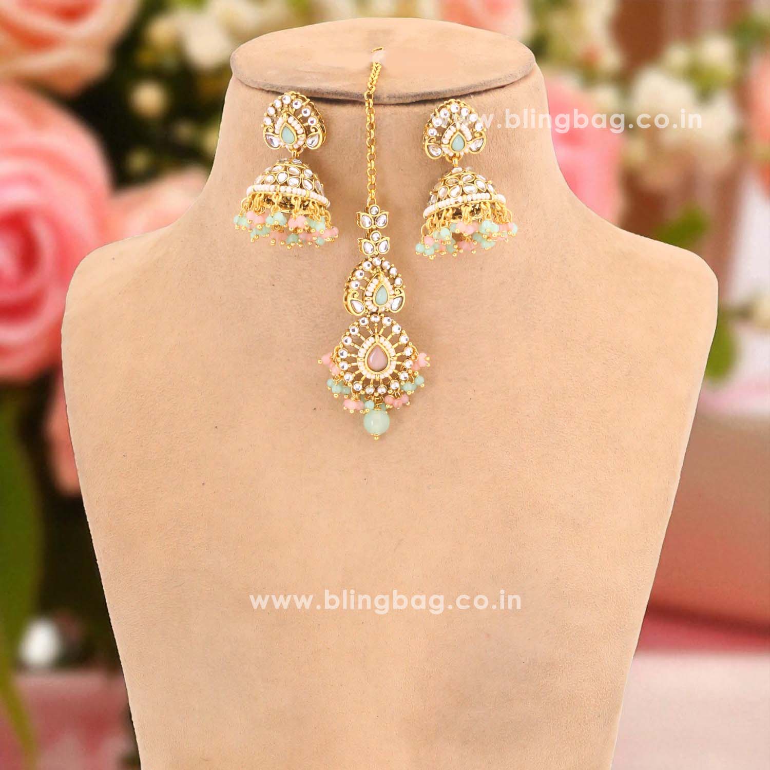 Multicolor Tanushee Kundan Jewellery Set - Image 4