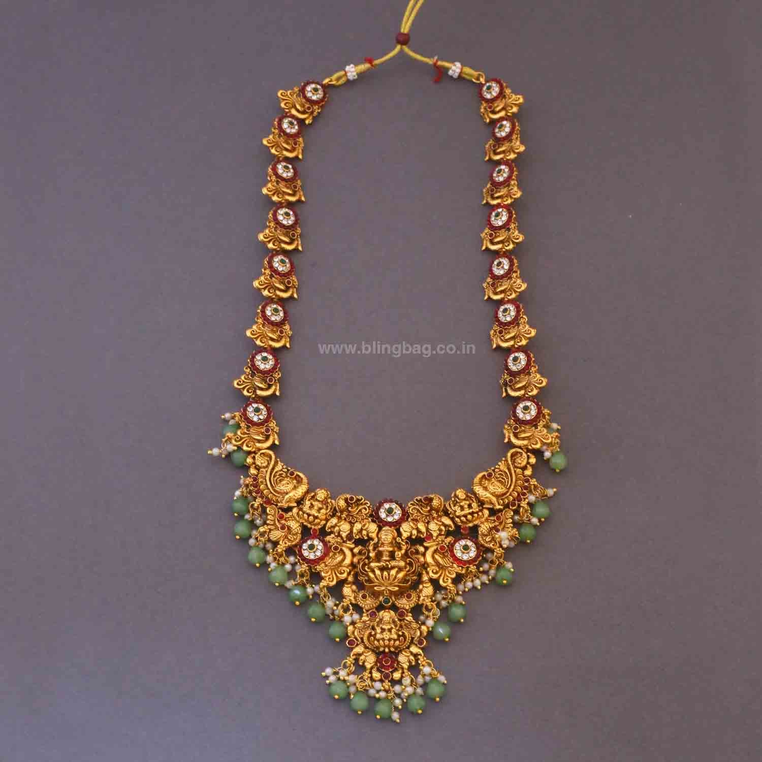 Multicolor Tarashree Bridal Temple Jewellery Set - New Arrival - Image 2