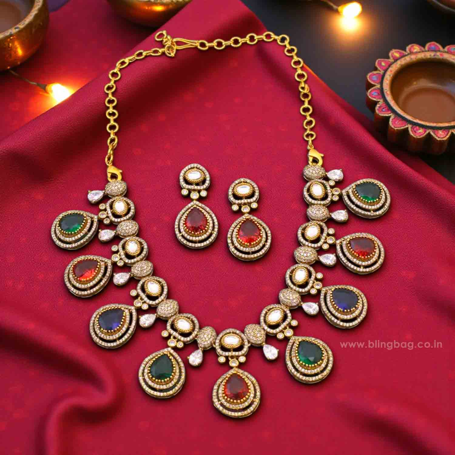 Multicolor Trishy Victorian Jewellery Set - Image 2