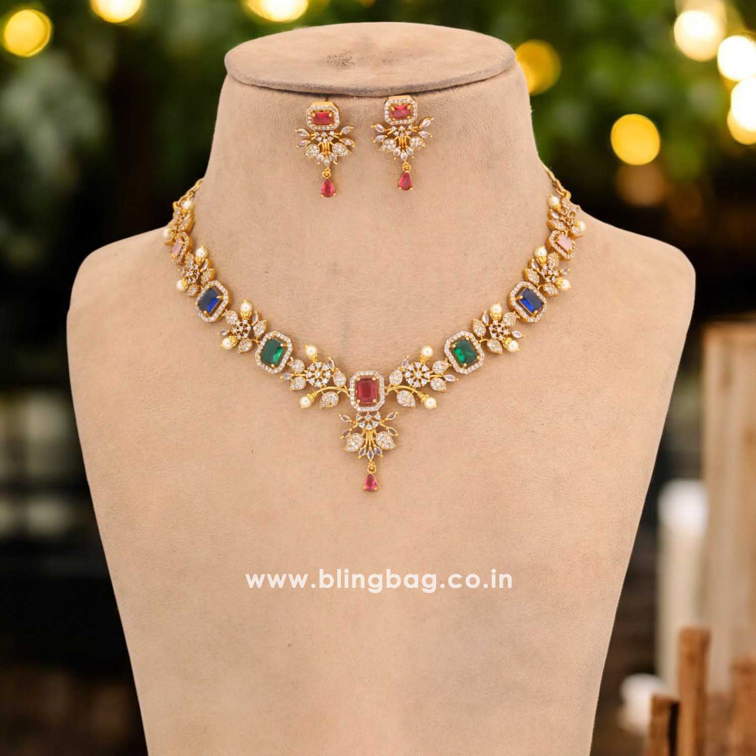 Multicolor Vanya Victorian Jewellery Set - New Arrival - Image 2