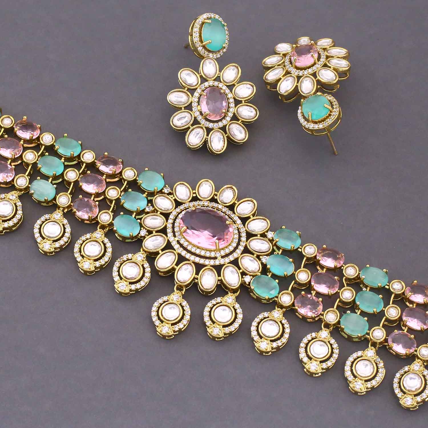 Multicolor Venora Victorian Jewellery Set - New Arrival - Image 6
