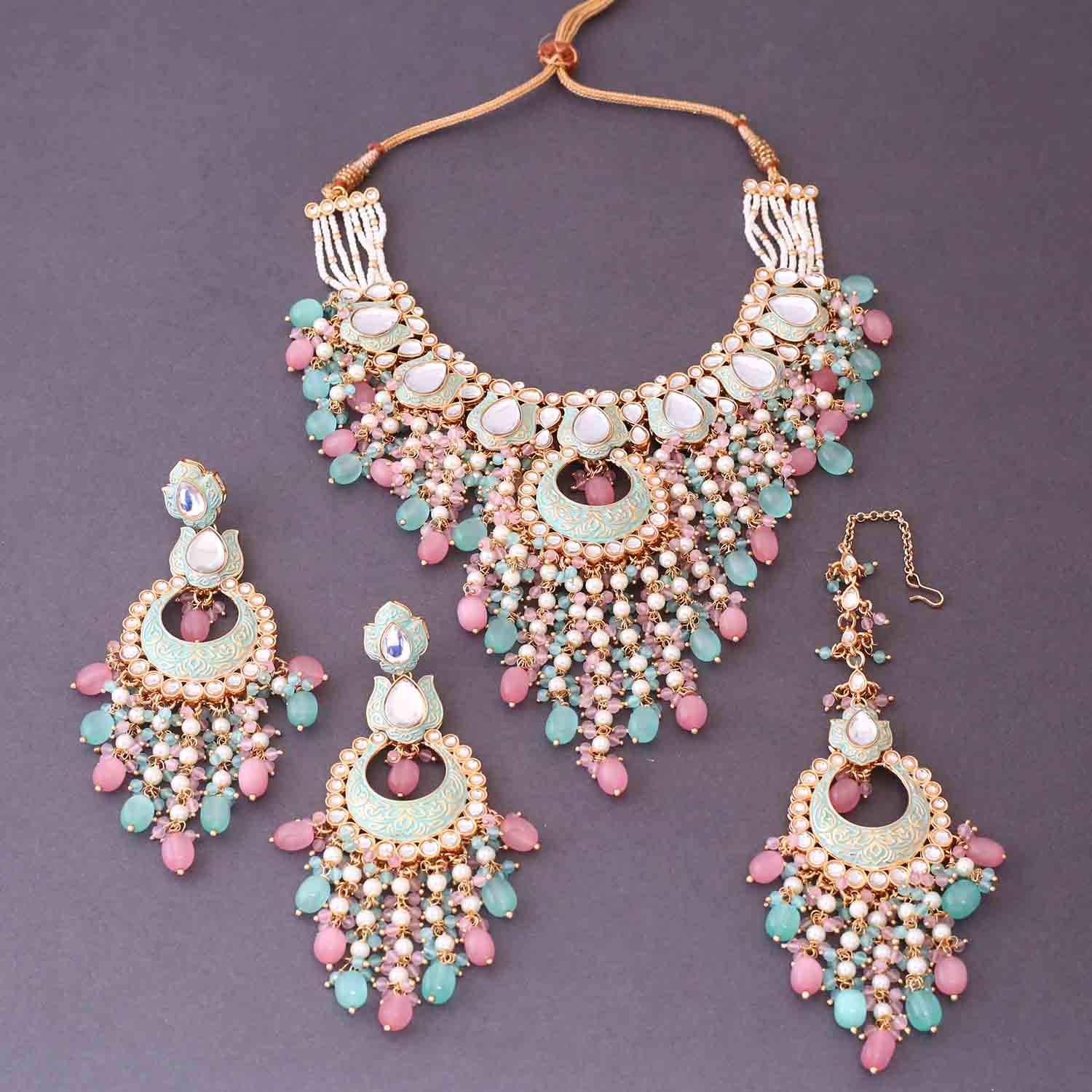 Multicolor Yashuma Kundan Jewellery Set - Image 4