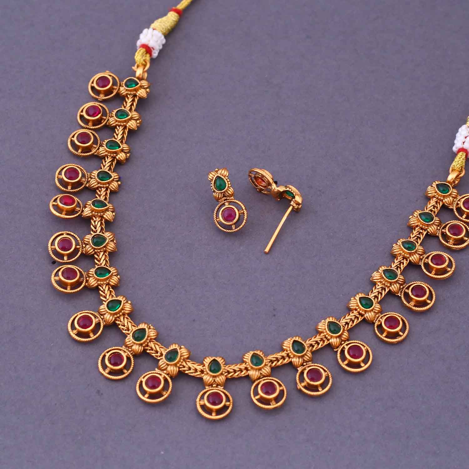 Multicolor Yasma Antique Jewellery Set - New Arrival - Image 4