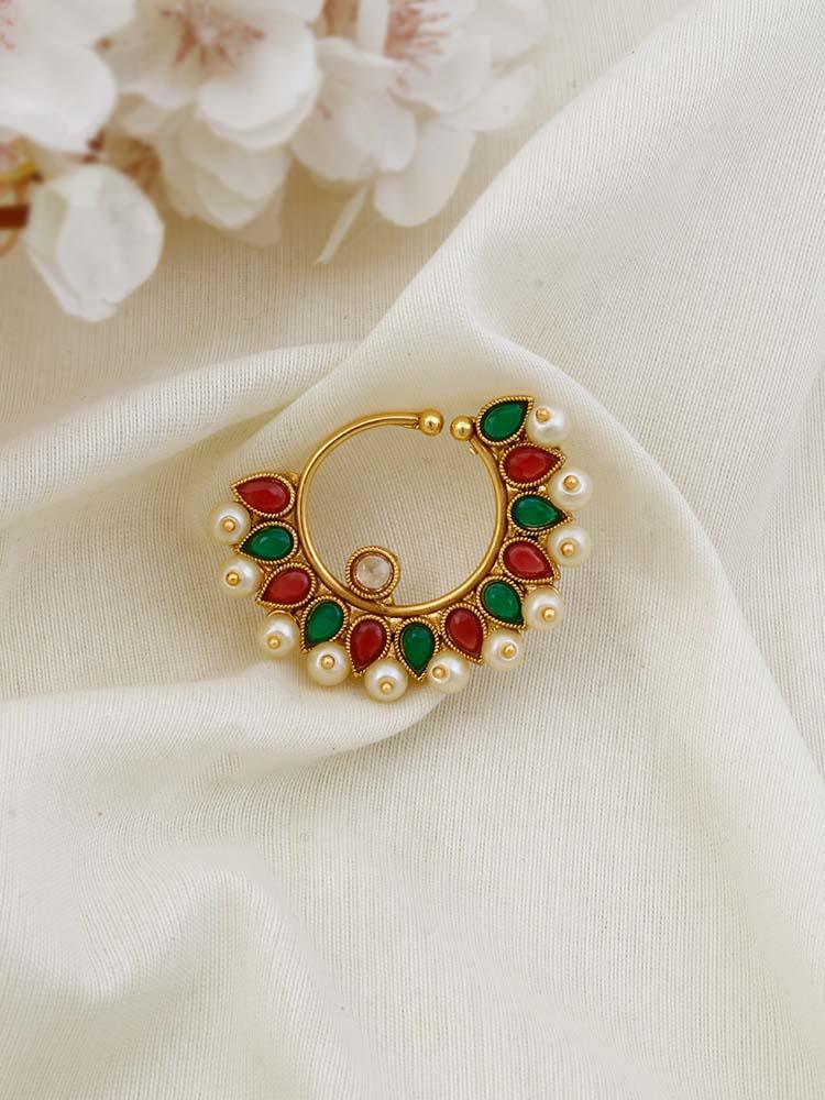 Multicolor Tanvi Press Nosepin