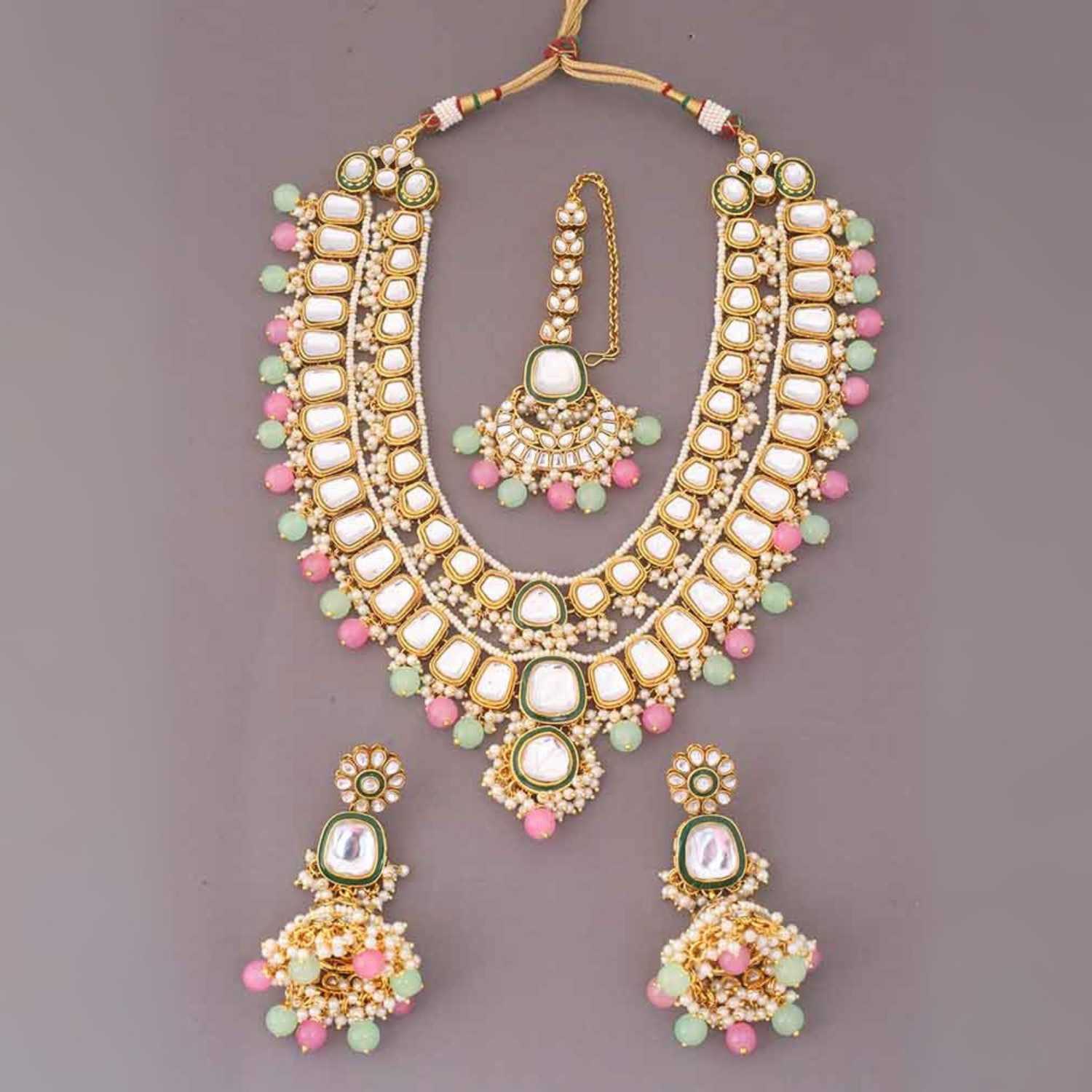 Multicolor Archisha Kundan Jewellery Set - Image 3