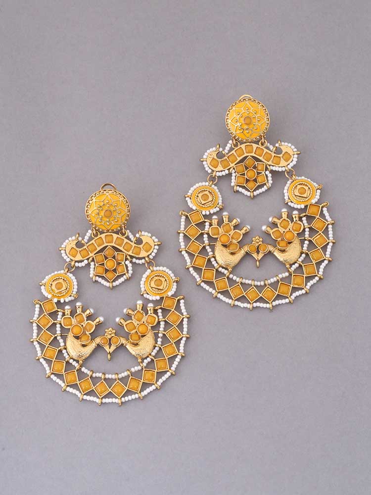 Mustard Mohita Ethnic Chandbalis - Image 2