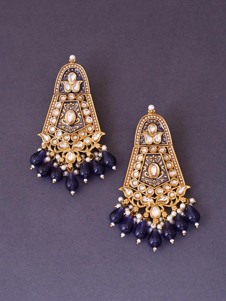 Navy Aasavari Danglers - Image 3