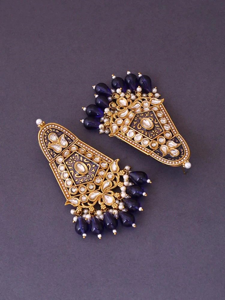 Navy Aasavari Danglers - Image 4