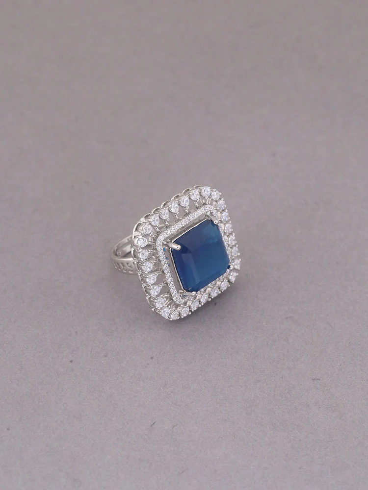 Navy Afroditi Zirconia Ring - Image 3