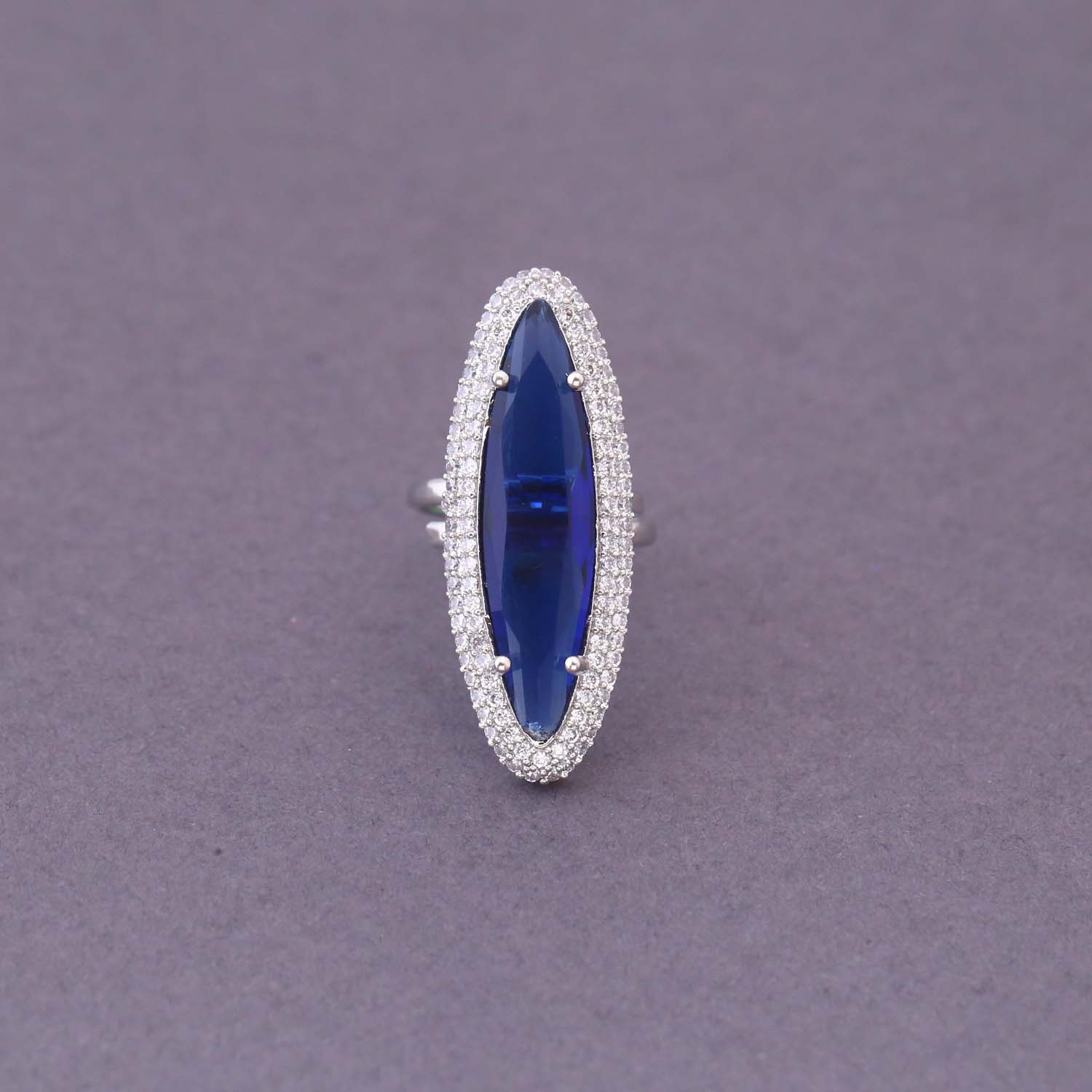 Navy Aikaterine Adjustable Ring - Image 2