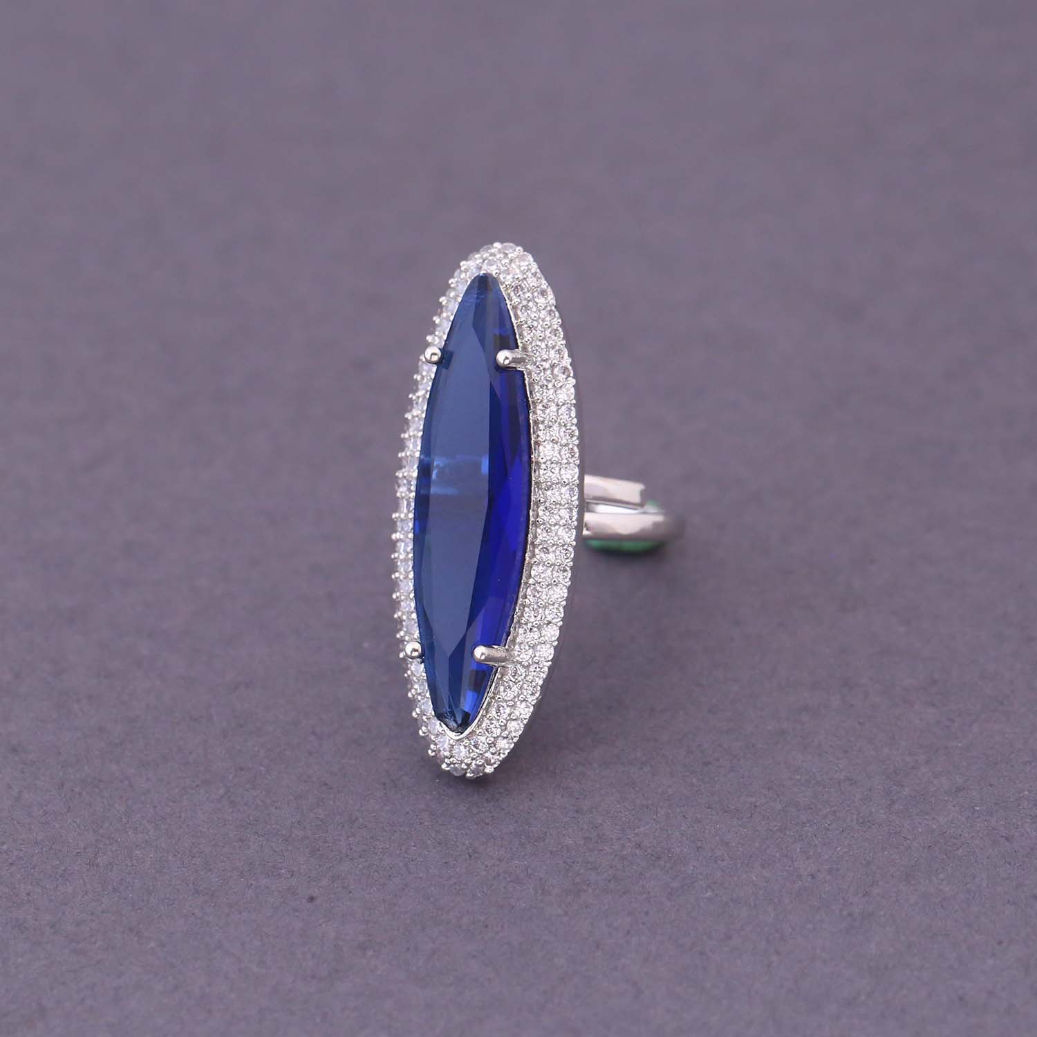 Navy Aikaterine Adjustable Ring - Image 3