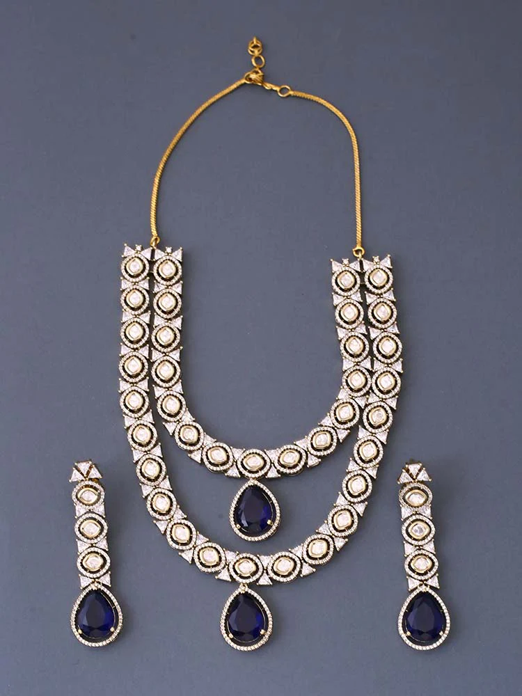 Navy Aleena Victorian Jewellery Set - New Arrival - Image 3