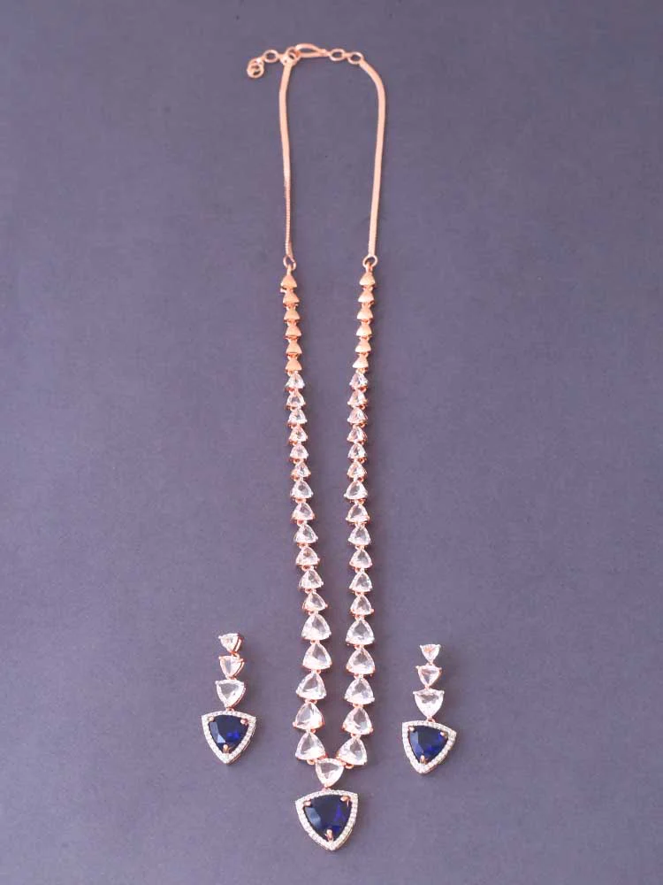 Navy Bertina Zirconia Jewellery Set - Image 3