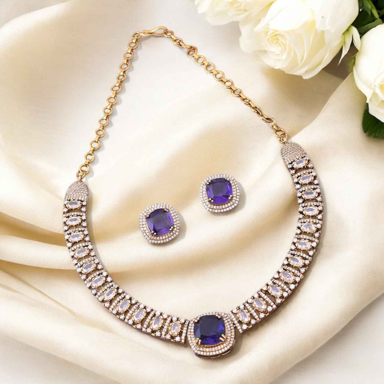 Purple Clarry Hasli Victorian Jewellery Set - New Arrival