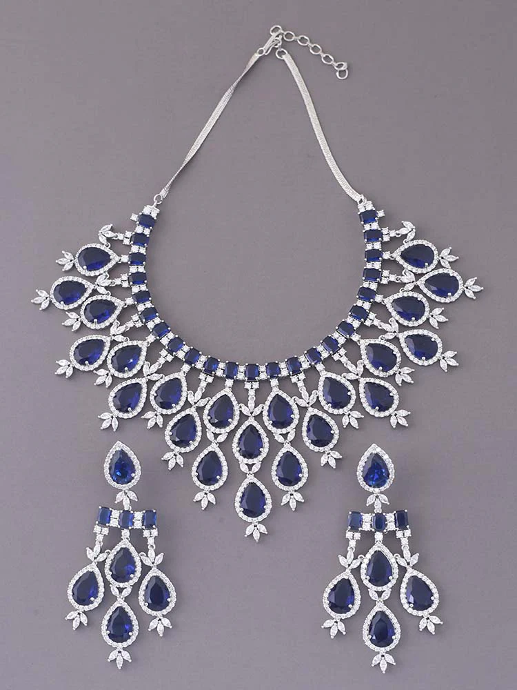 Navy Frieda Zirconia Jewellery Set - Image 4