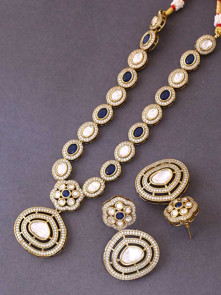 Navy Ishac Victorian Jewellery Set - New Arrival - Image 4