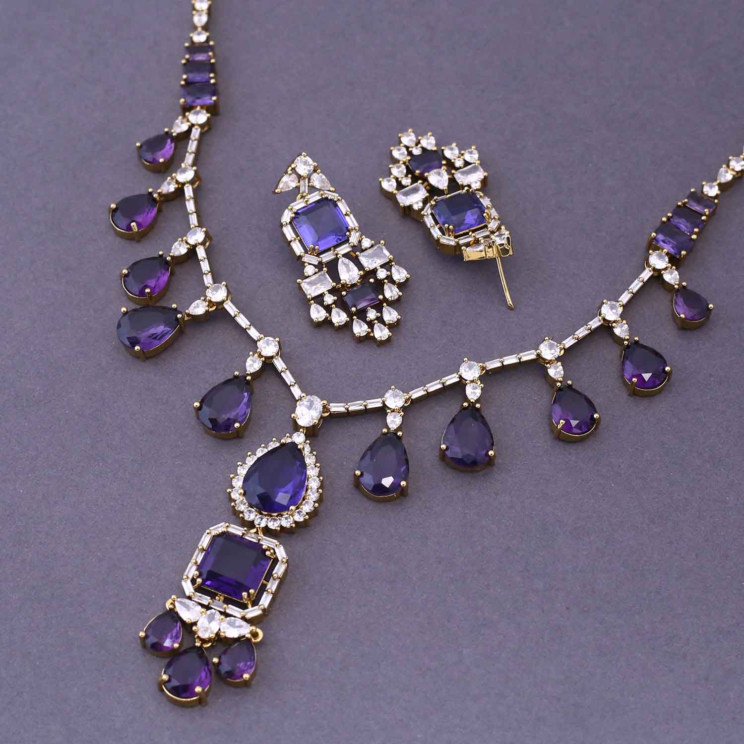 Purple Izzy Victorian Jewellery Set- New Arrival - Image 4
