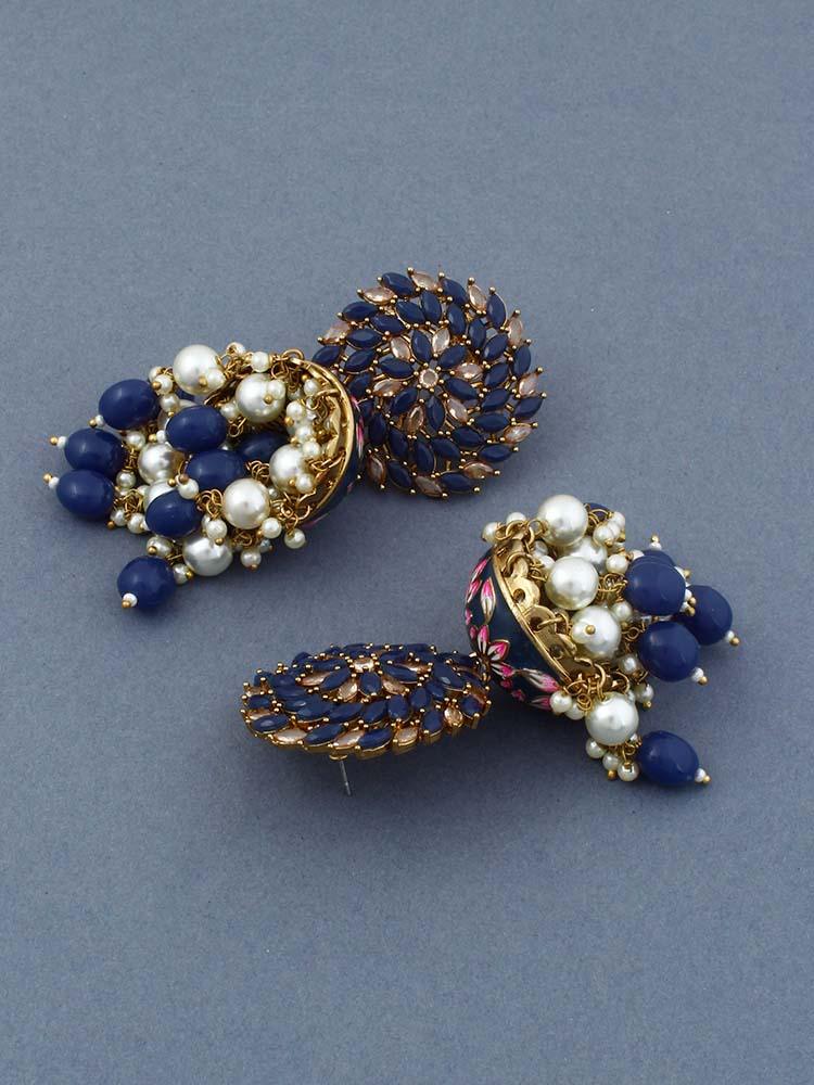 Navy Jessi Jhumkis - EOSS - Image 4