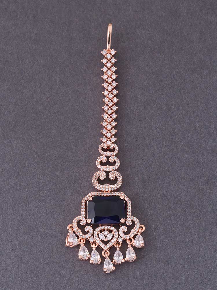 Navy Keyla Zirconia Maang Tikka - EOSS - Image 2