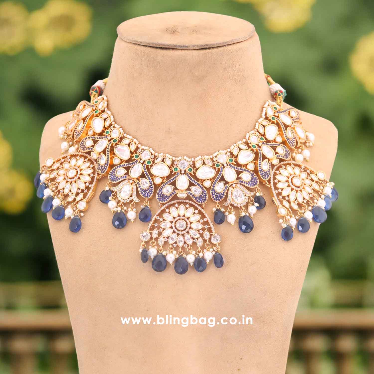 Navy Lillian Zirconia Jewellery Set - Image 3
