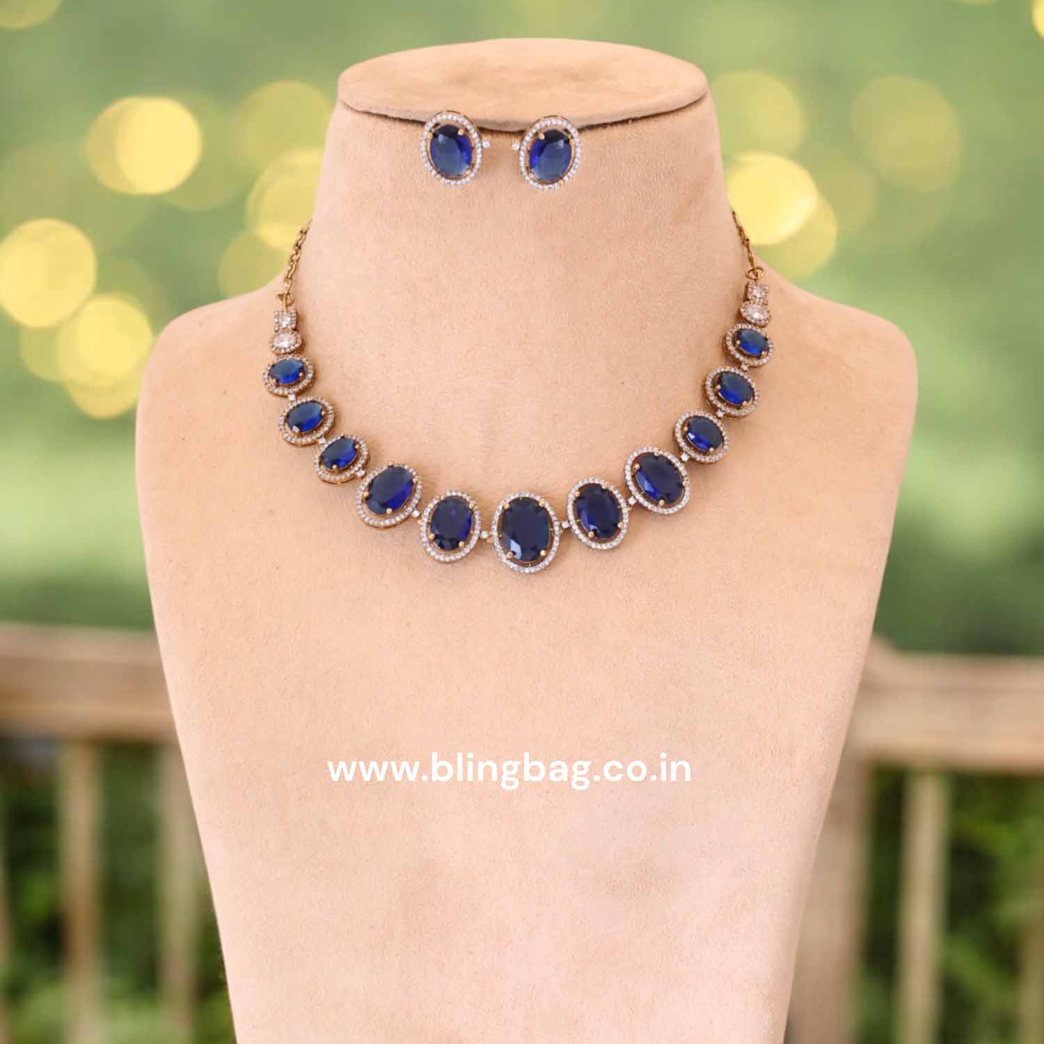 Navy Mackel Victorian Jewellery Set - New Arrival - Image 2