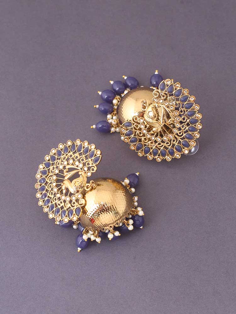 Navy Mayu Ethnic Jhumkis - Image 3