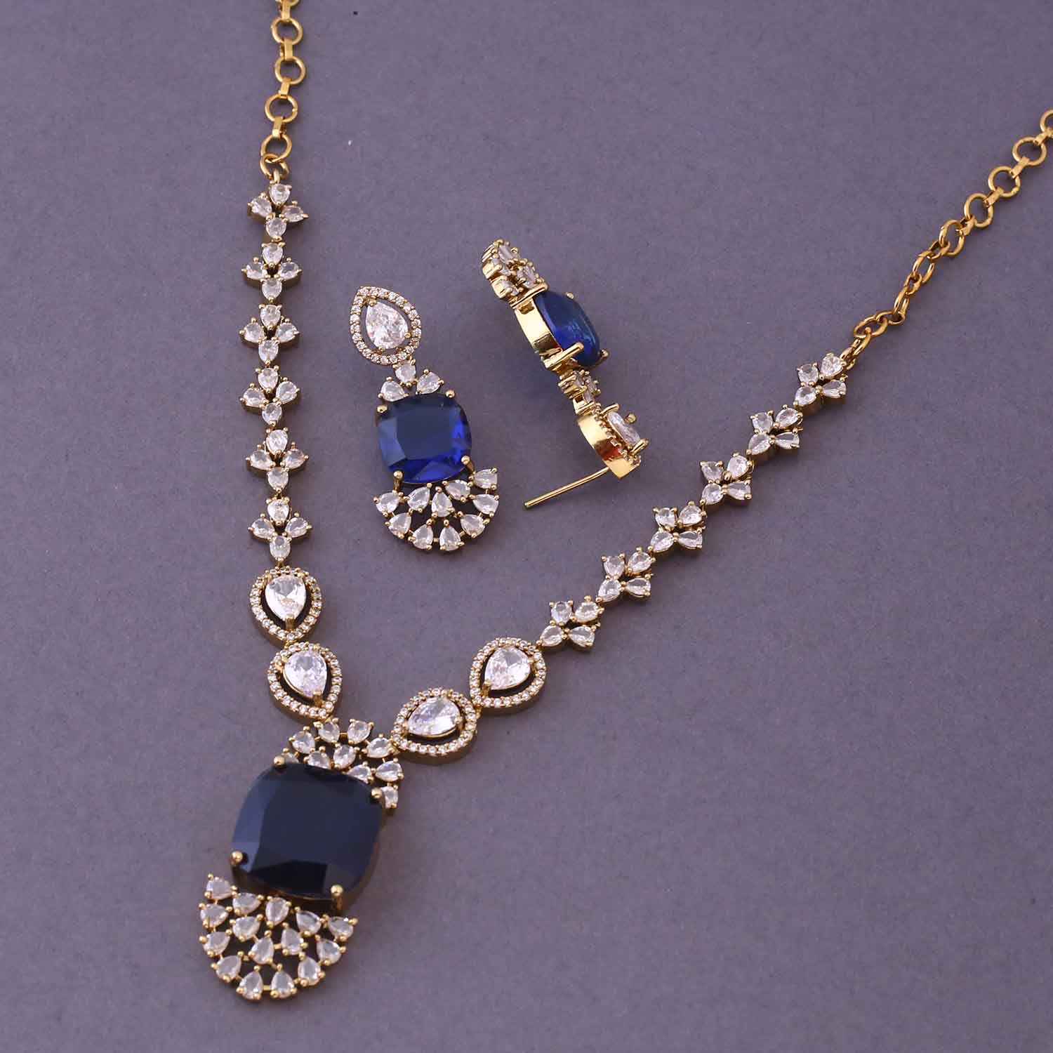 Navy Mirya Victorian Jewellery Set- New Arrival - Image 4