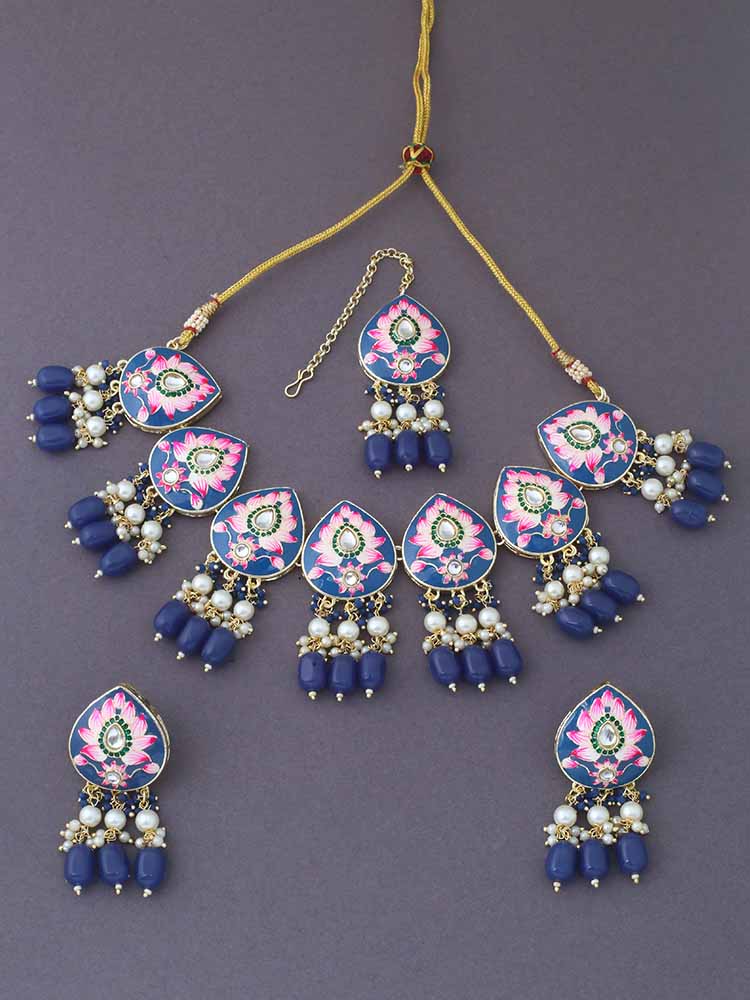 Navy Pradhnya Jewellery Set - Image 3