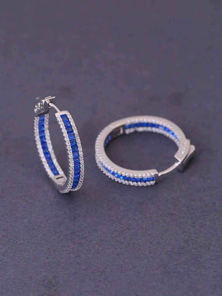 Navy Tigger Zirconia Hoops - Image 3