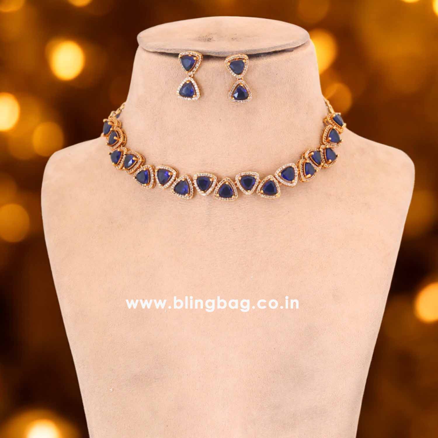 Navy Zeenat Victorian Jewellery Set-New Arrival - Image 2