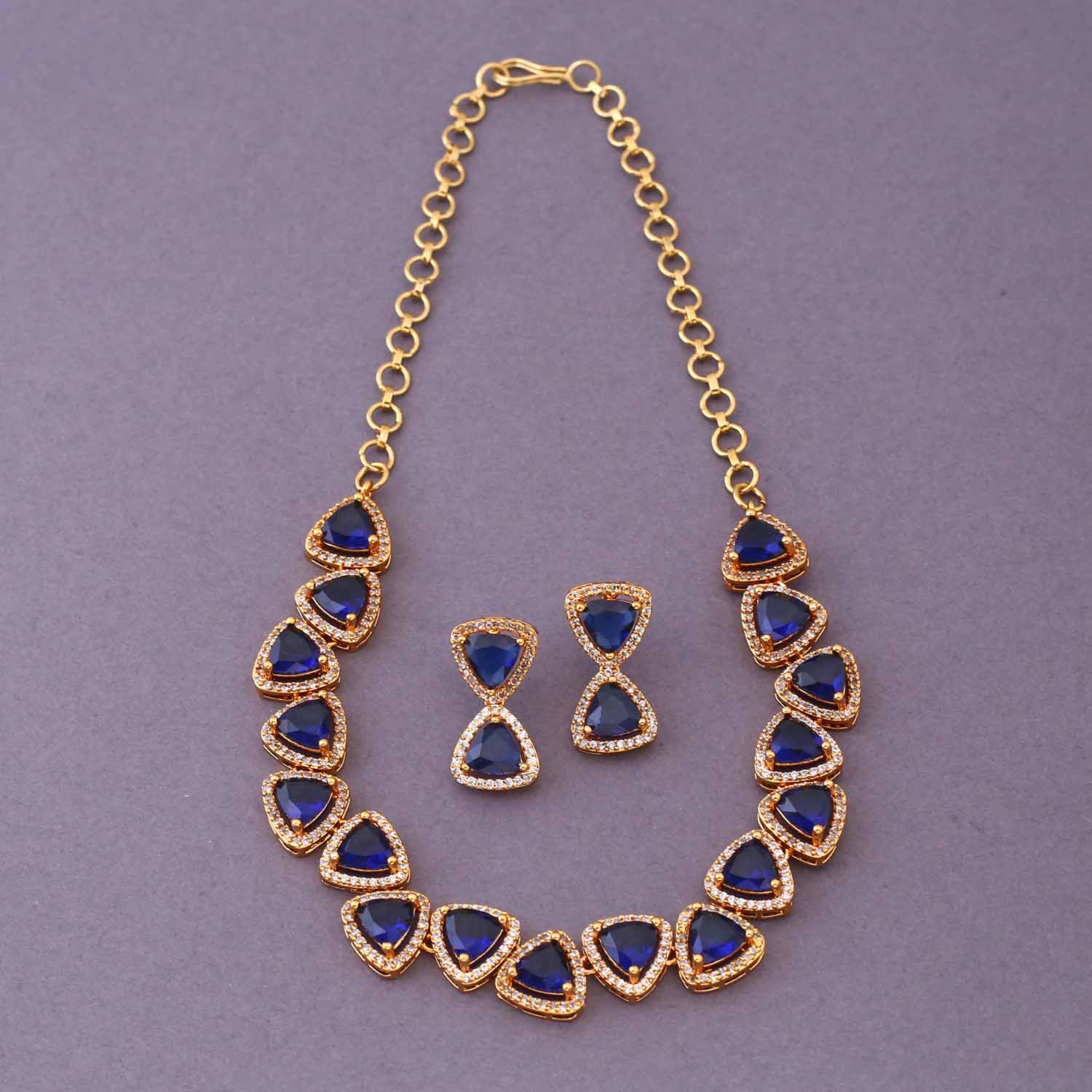 Navy Zeenat Victorian Jewellery Set-New Arrival - Image 3