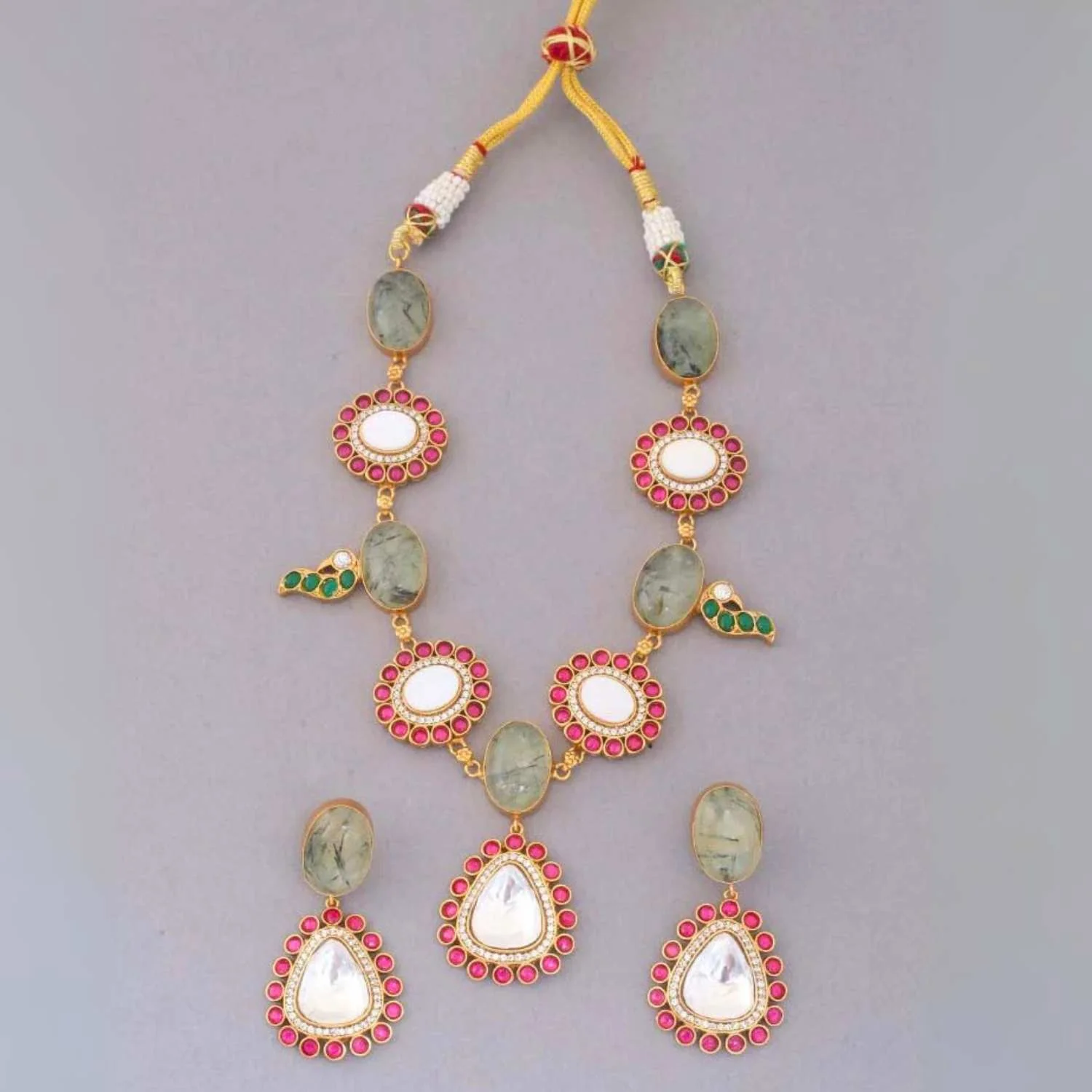 Olive Krishika Kundan Jewellery Set - EOSS - Image 4