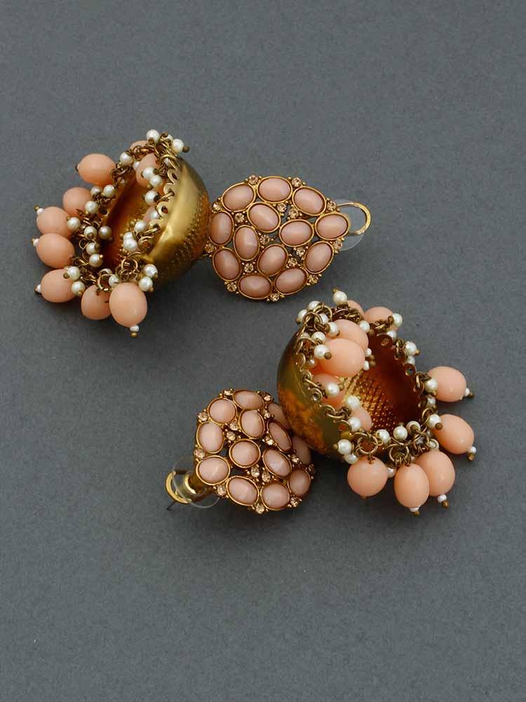 Peach Bubble Jhumkis - Image 4