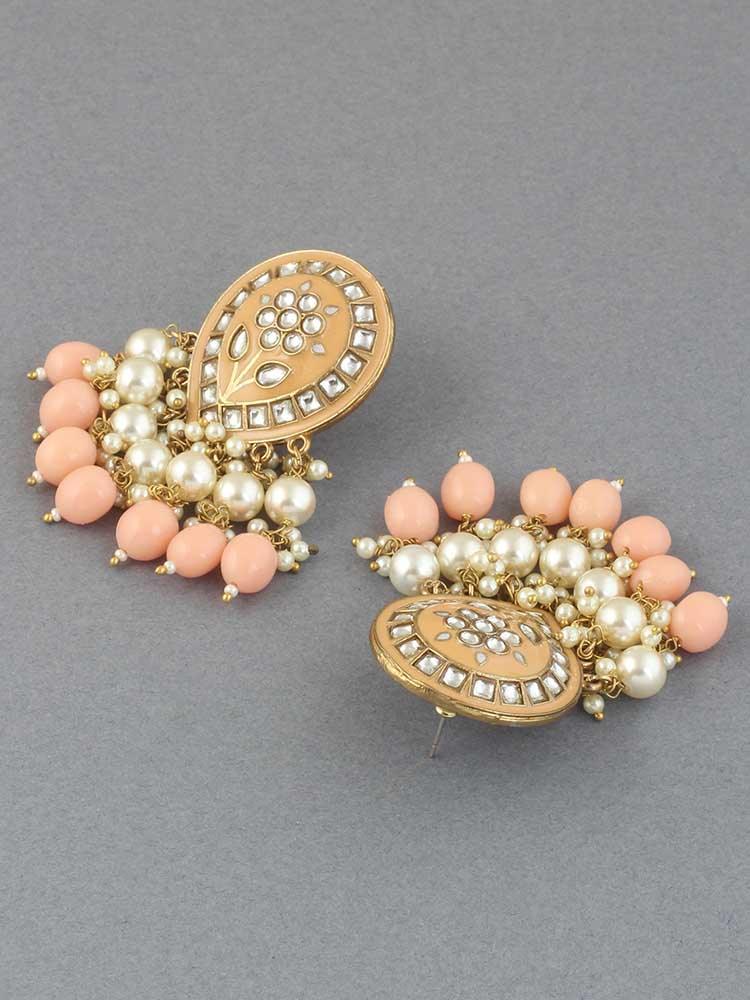 Peach Charmi Dangler Earrings - Image 4
