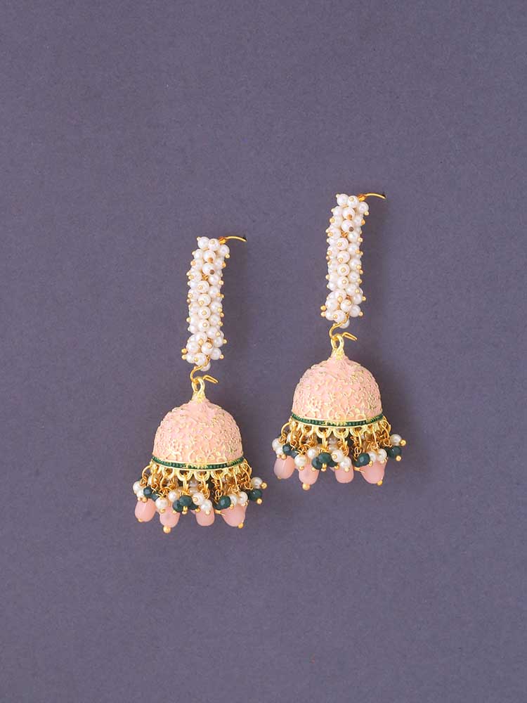 Peach Lekha Jhumkis - Image 2