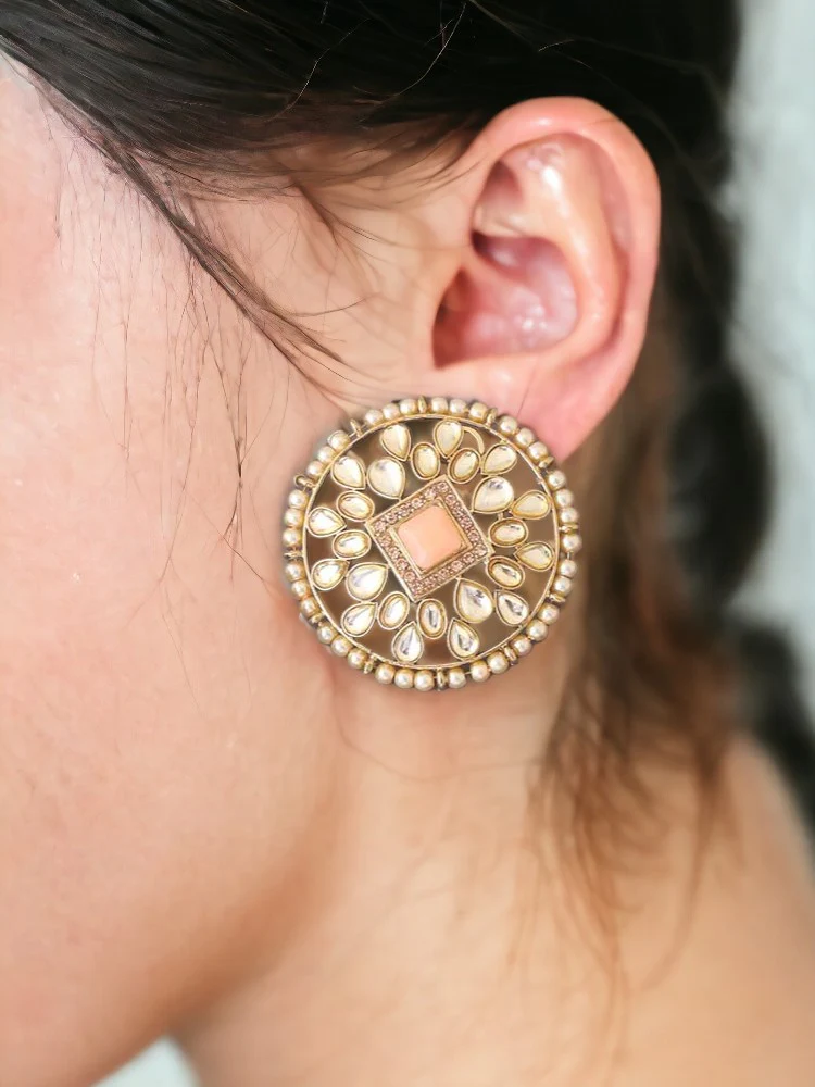 Peach Rishima Studs - Image 2