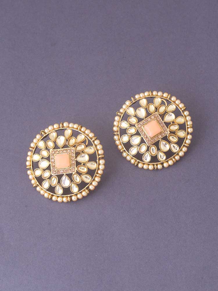 Peach Rishima Studs - Image 3