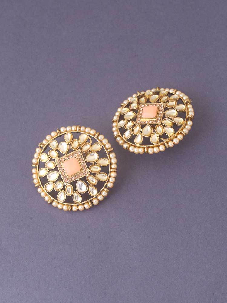 Peach Rishima Studs - Image 4