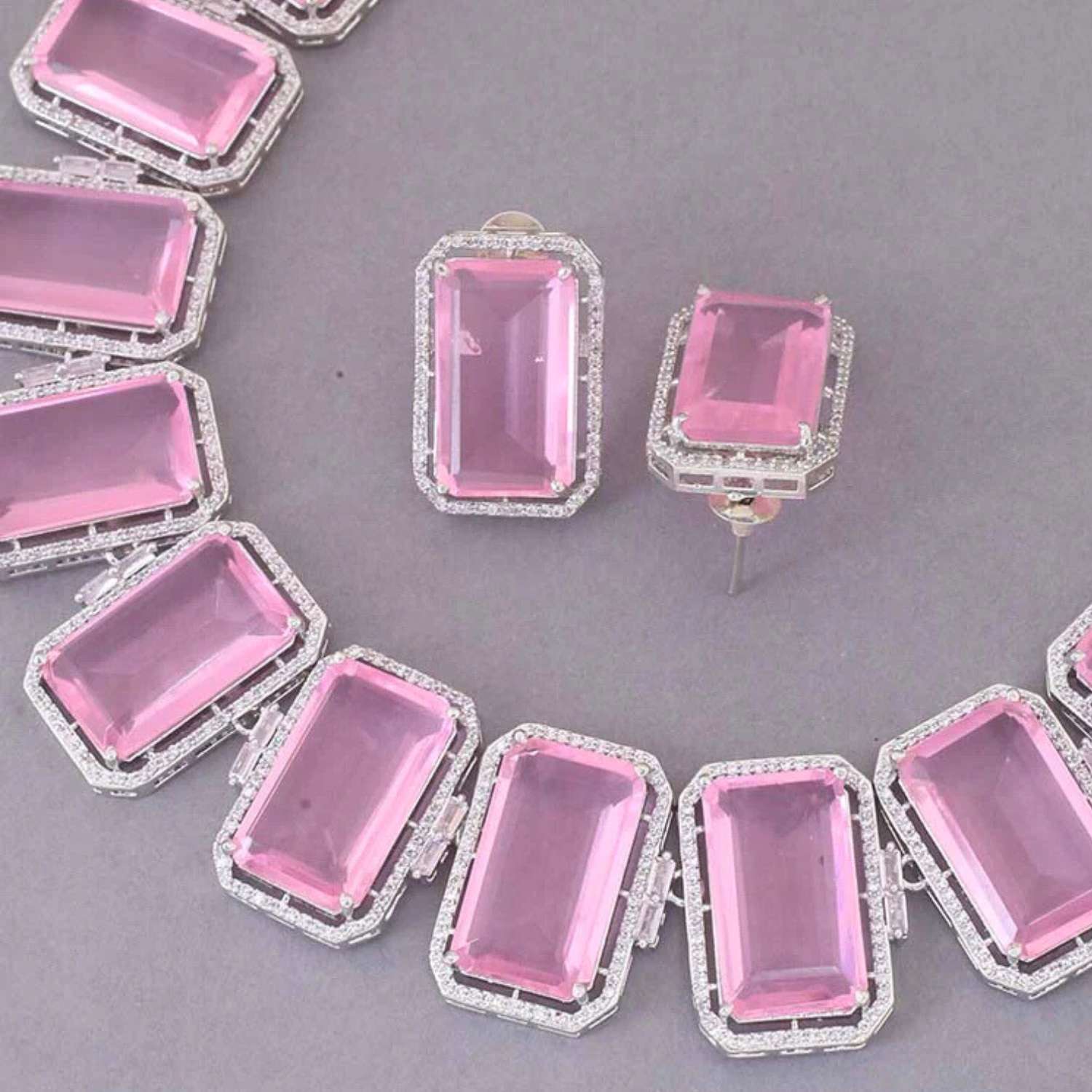 Pink Bellamy Zirconia Jewellery Set - Image 5