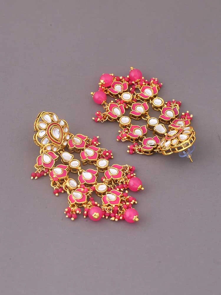 Pink Dharti Danglers - Image 3