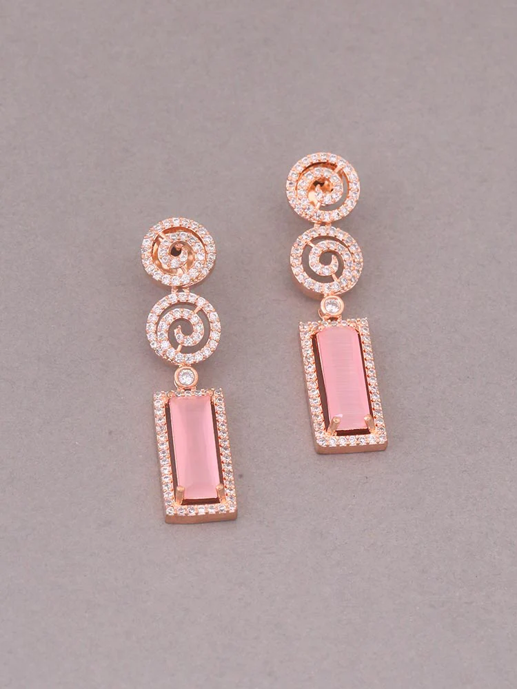 Pink Kimi Zirconia Danglers - Image 2