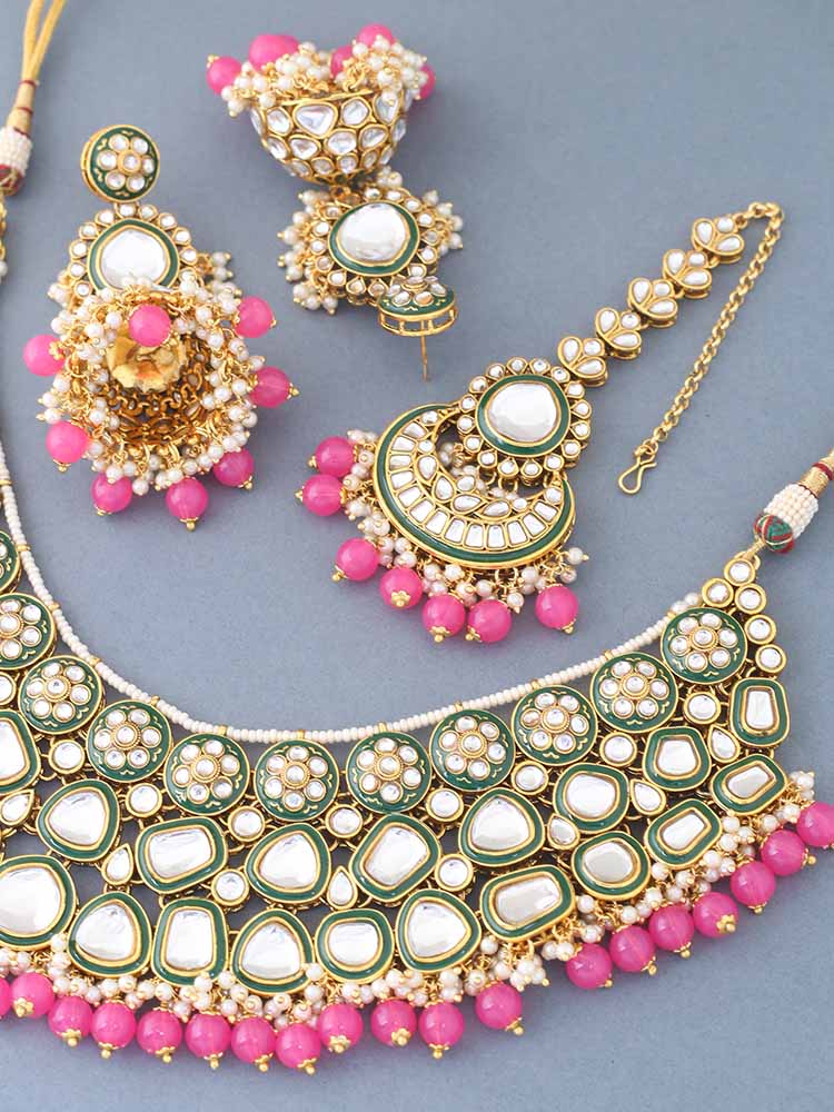 Pink Sangmesh Jewellery Set - Image 4