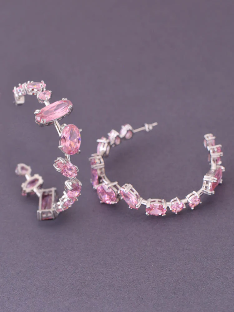 Pink Yanin Zirconia Hoops - Image 4