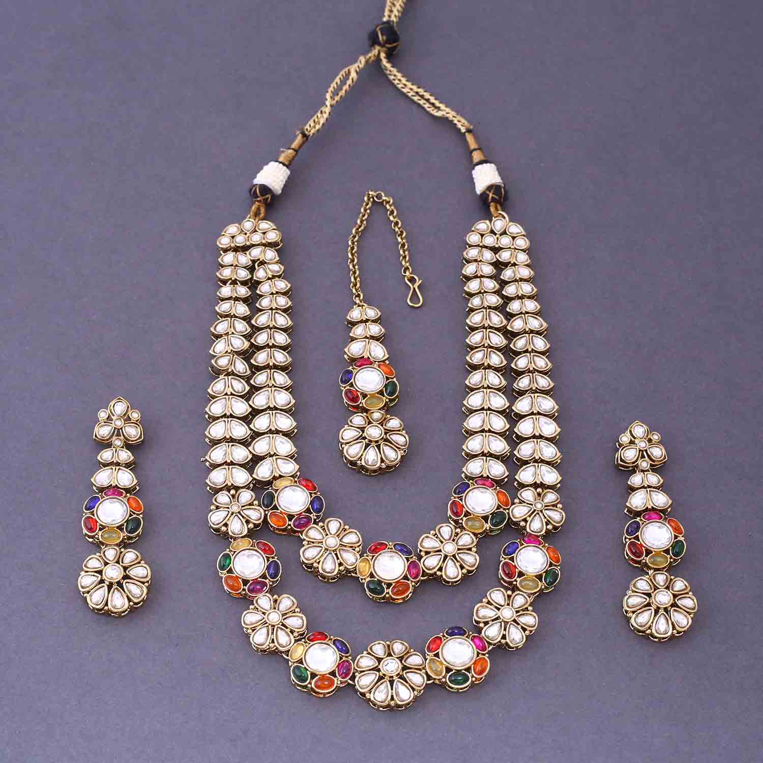 Prismatic Jaine Kundan Jewellery Set - Image 3