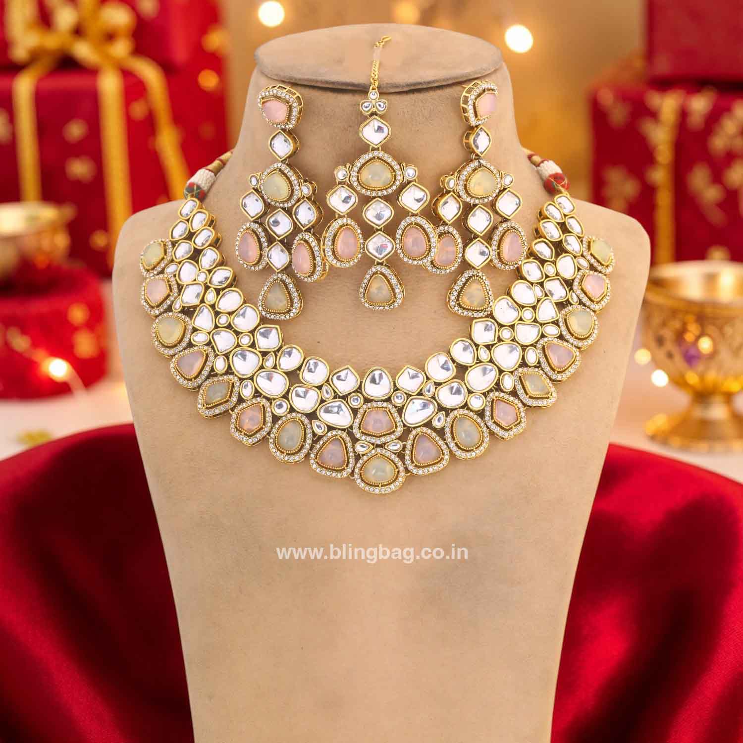 Prismatic Samiya Kundan Jewellery Set - Image 3