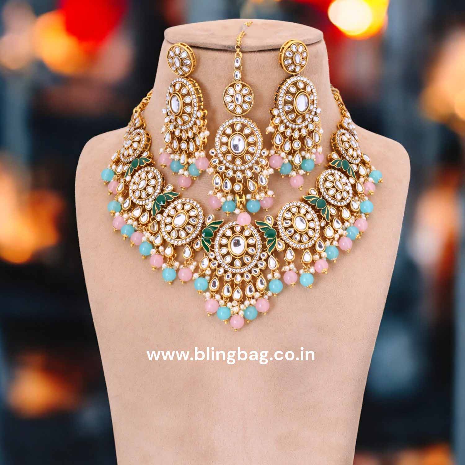 Prismatic Shazia Kundan Jewellery Set - Image 2